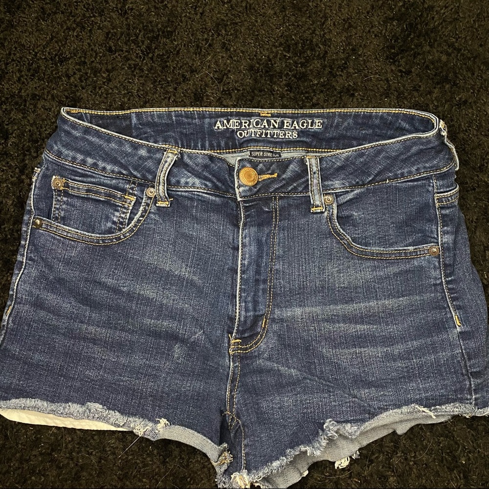 High rise denim shorts